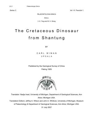 The Cretaceous Dinosaur from Shantung (VI) 2