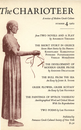 The CHARIOTEER a Review of Modern Greek Culture NUMBER 4 1962