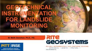 Geotechnical Instrumentation for Landslide Monitoring