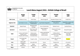 Lunch Menu August /2021 – British College of Brazil