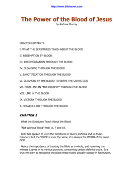 Andrew Murray the Power of the Blood of Jesus