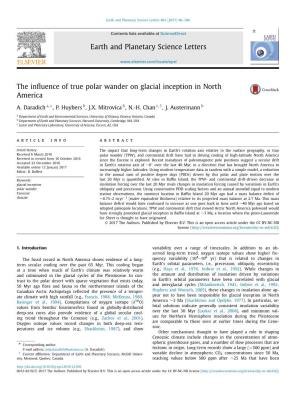 The Influence of True Polar Wander on Glacial Inception In