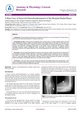 A Rare Case of Synovial Osteochondromatosis of the Bicipital Radial Bursa