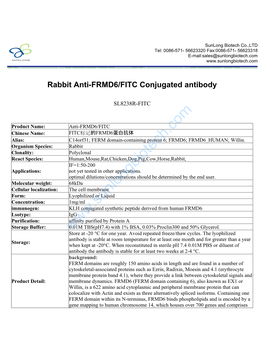 Rabbit Anti-FRMD6/FITC Conjugated Antibody