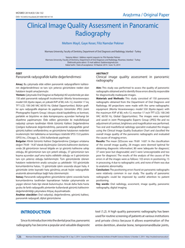 Clinical Image Quality Assessment in Panoramic Radiography