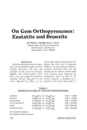Enstatite and Bronzite