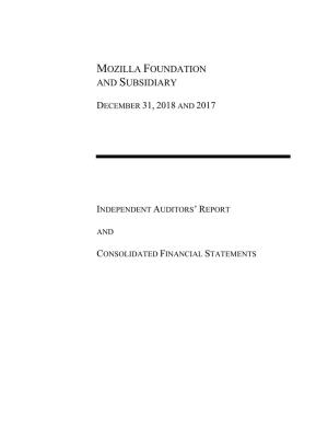 Mozilla Foundation and Subsidiary, December 31, 2018 and 2017