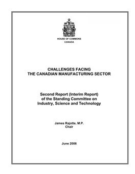 Challenges Facing the Canadian Manufacturing Sector