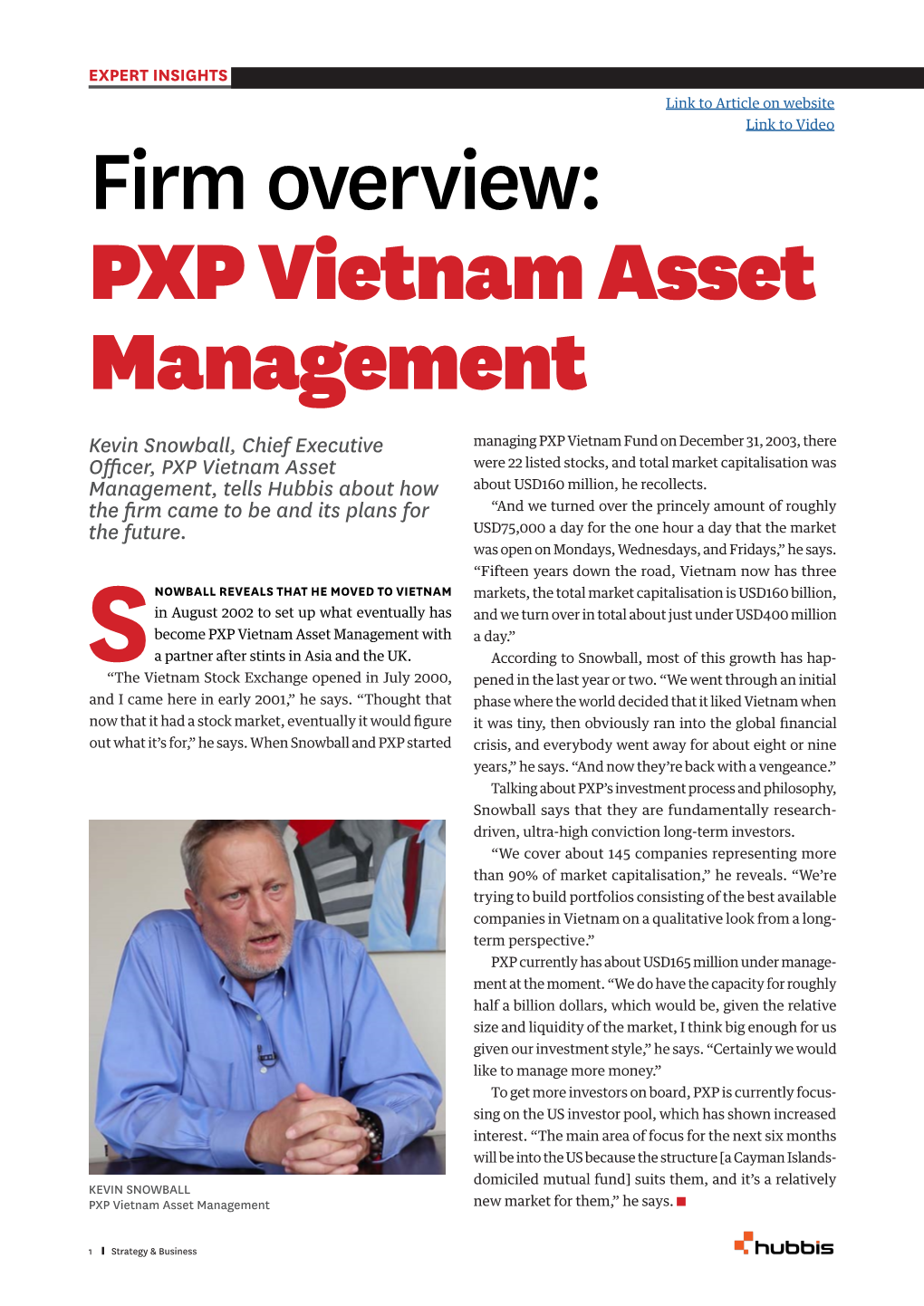 Firm Overview: PXP Vietnam Asset Management