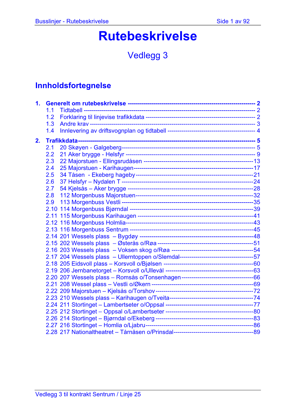 Rutebeskrivelse Side 1 Av 92 Rutebeskrivelse