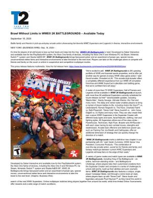 Brawl Without Limits in WWE® 2K BATTLEGROUNDS – Available Today
