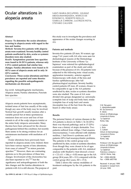 Ocular Alterations in Alopecia Areata