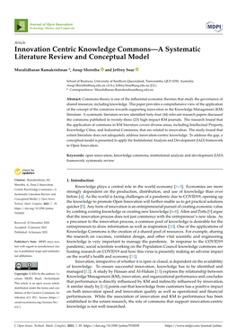 Innovation Centric Knowledge Commons—A Systematic Literature Review and Conceptual Model