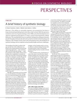 A Brief History of Synthetic Biology