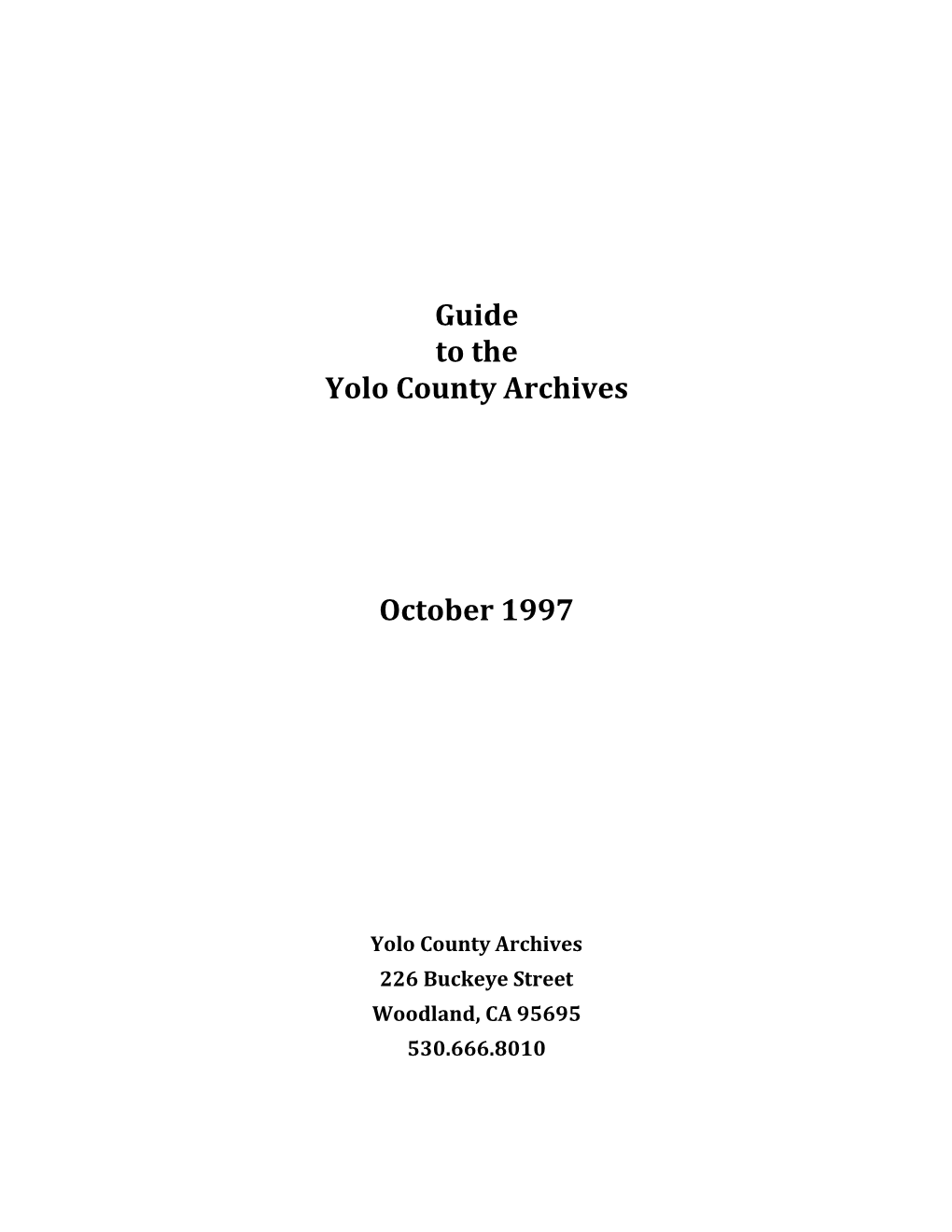 Guide to the Yolo County Archives