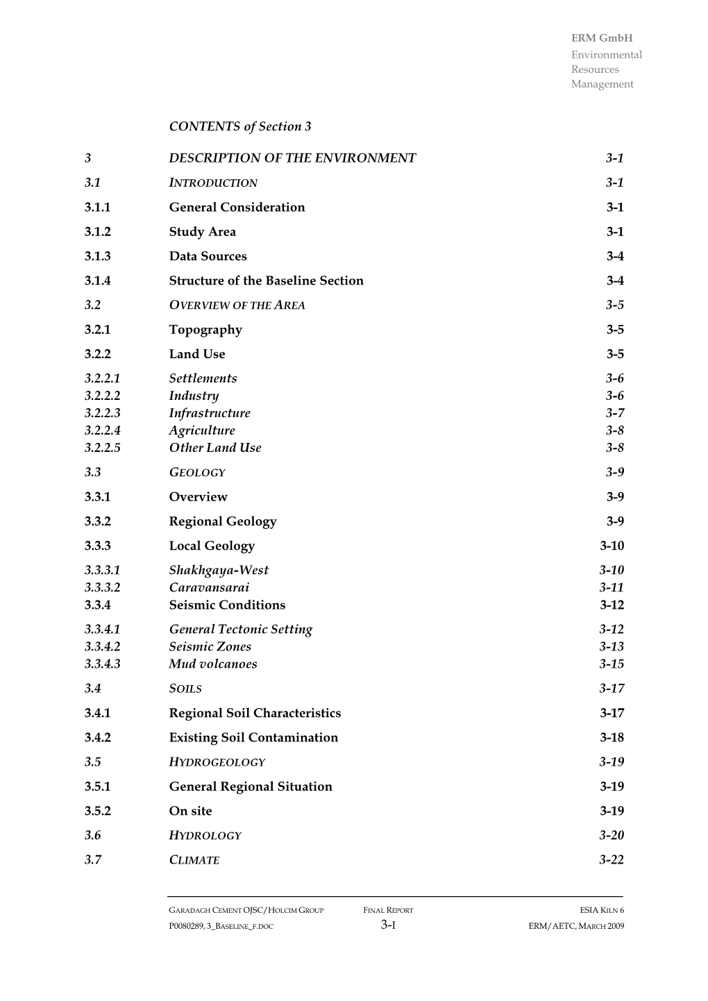 Description of the Environment 3-1