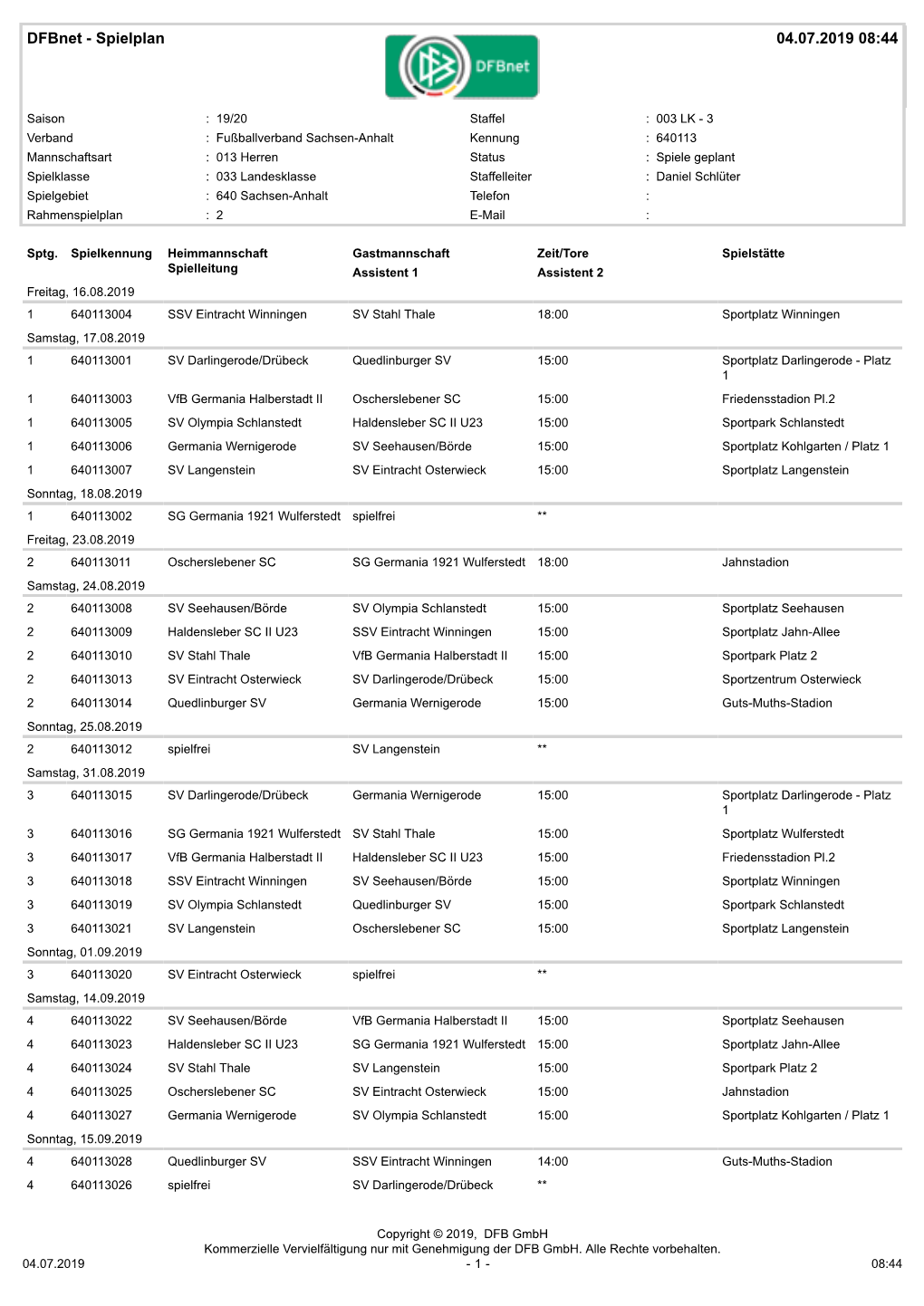 Spielplan 04.07.2019 08:44