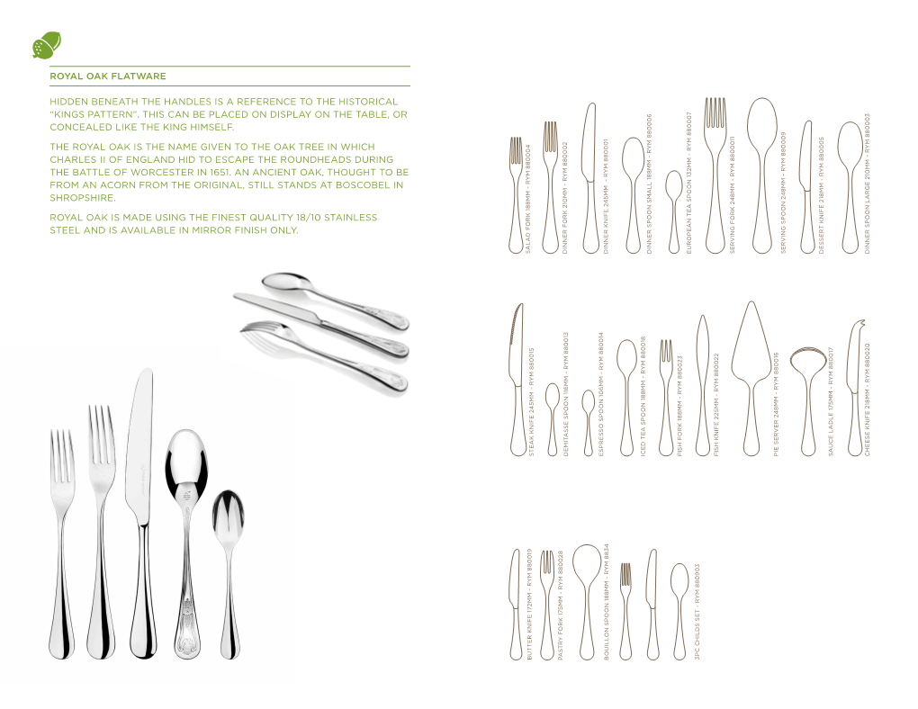 Royal Oak Flatware HIDDEN BENEATH THE