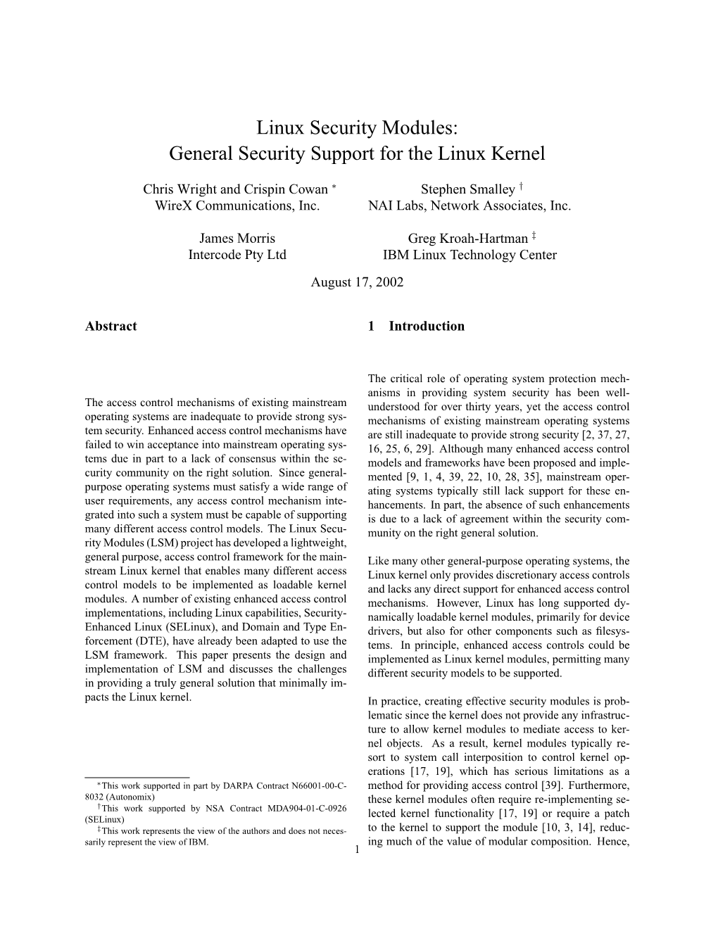 Linux Security Modules: General Security Support for the Linux Kernel