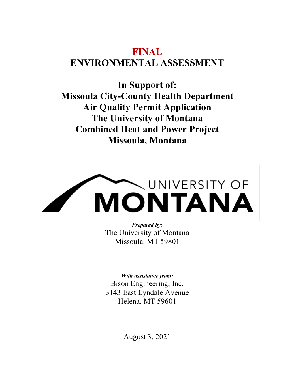 Final Environmental Assessment