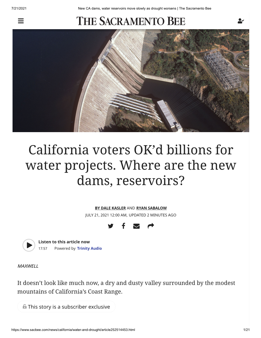 California Voters OK'd Billions for Water Projects. Where Are the New