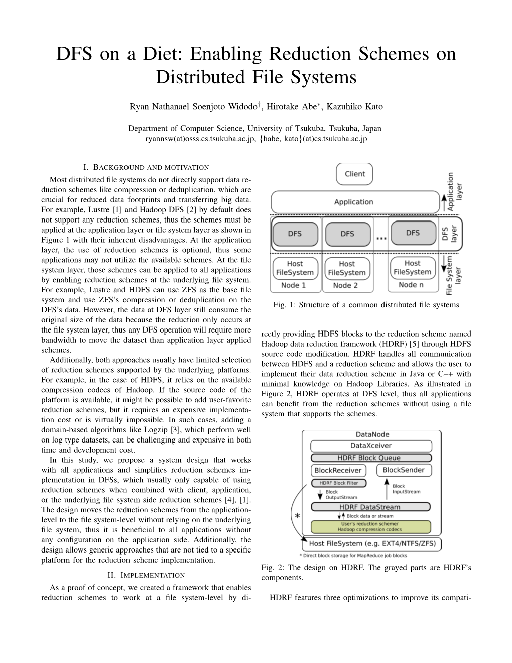 Enabling Reduction Schemes on Distributed File Systems