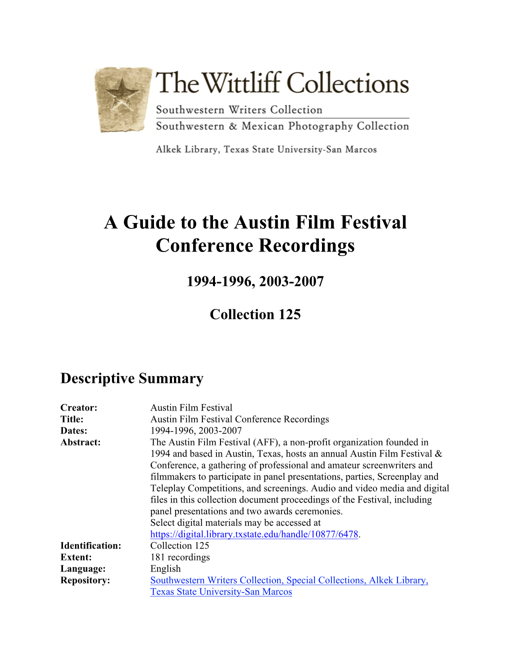 A Guide to the Austin Film Festival Conference Recordings