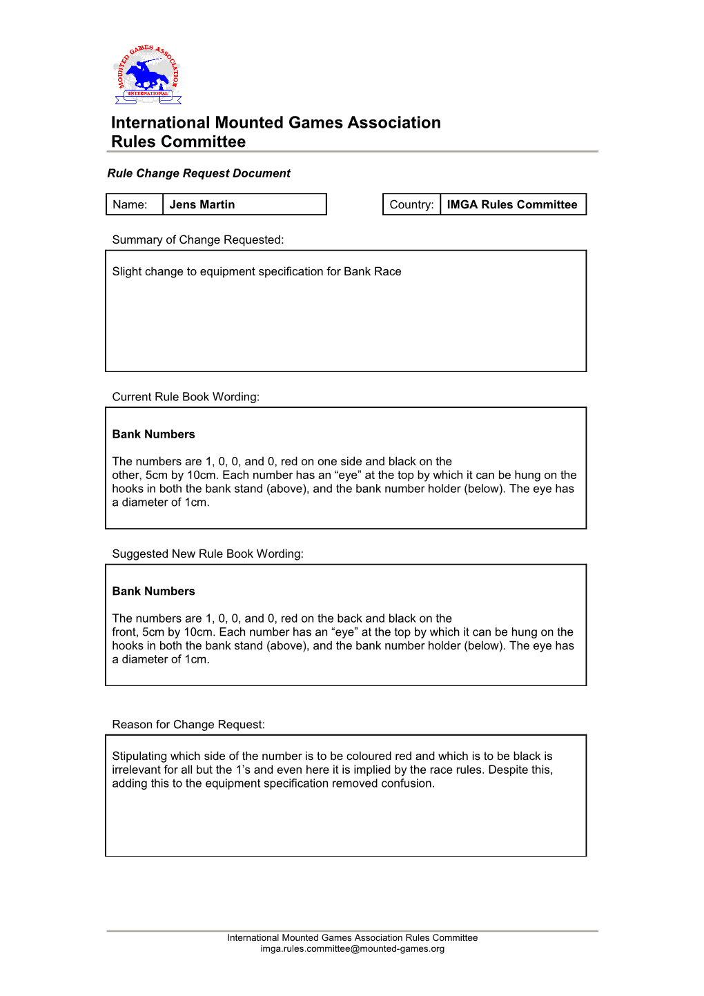 Rule Change Request Document s1