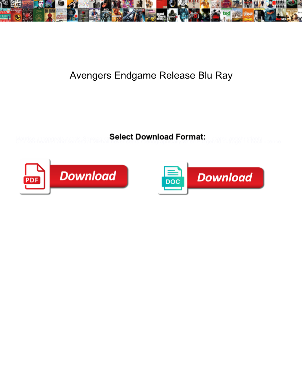 Avengers Endgame Release Blu Ray