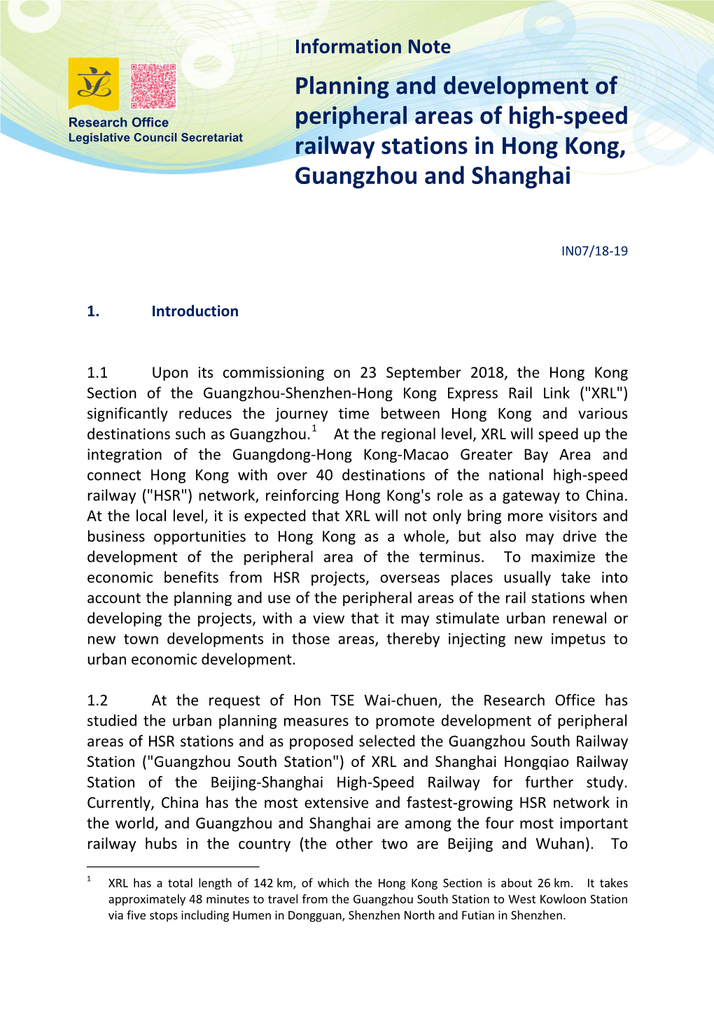 Planning and Development of Peripheral Areas of High-Speed