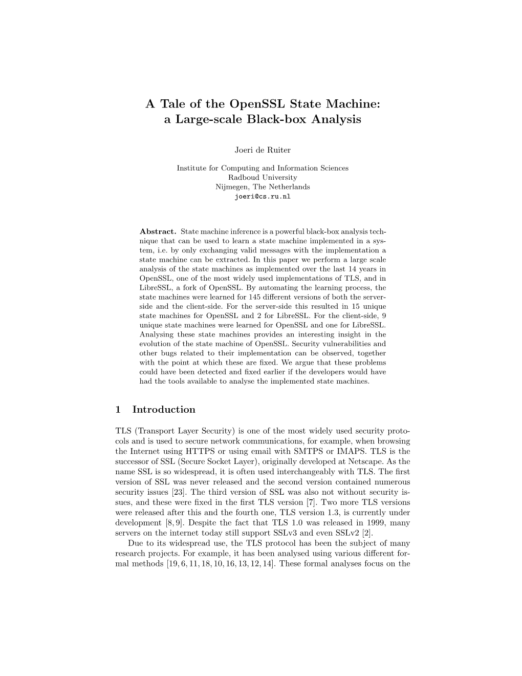 A Tale of the Openssl State Machine: a Large-Scale Black-Box Analysis