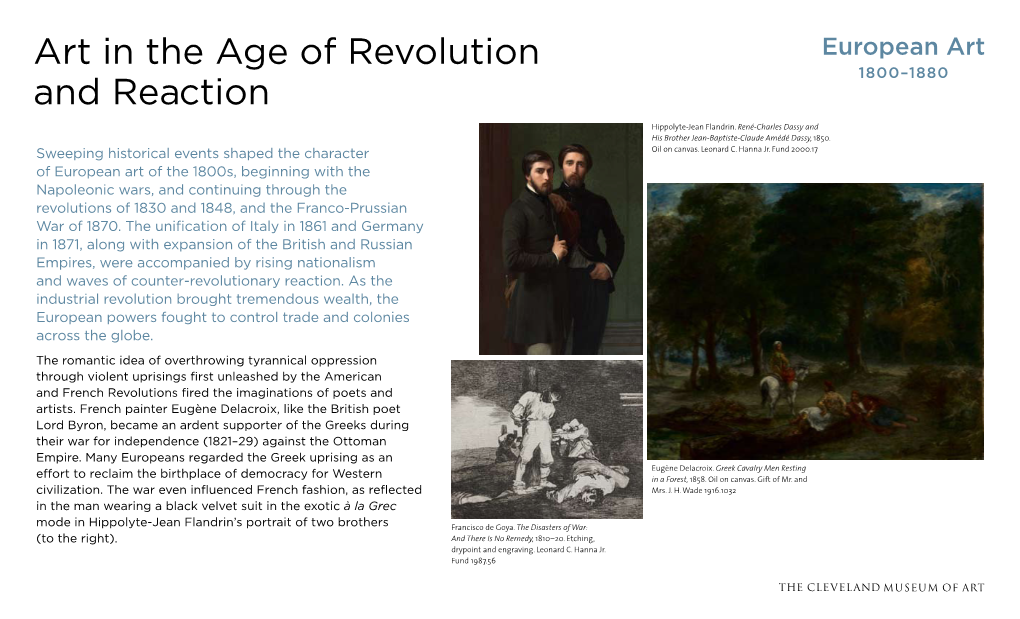 Art in the Age of Revolution and Reaction