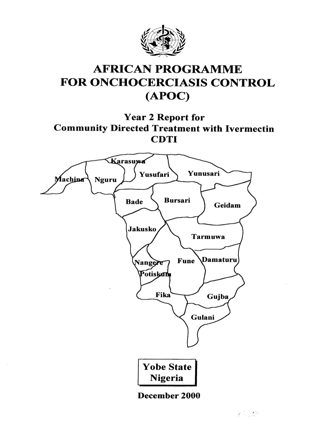 African Programme for Oiichocerciasis Control (Apoc)