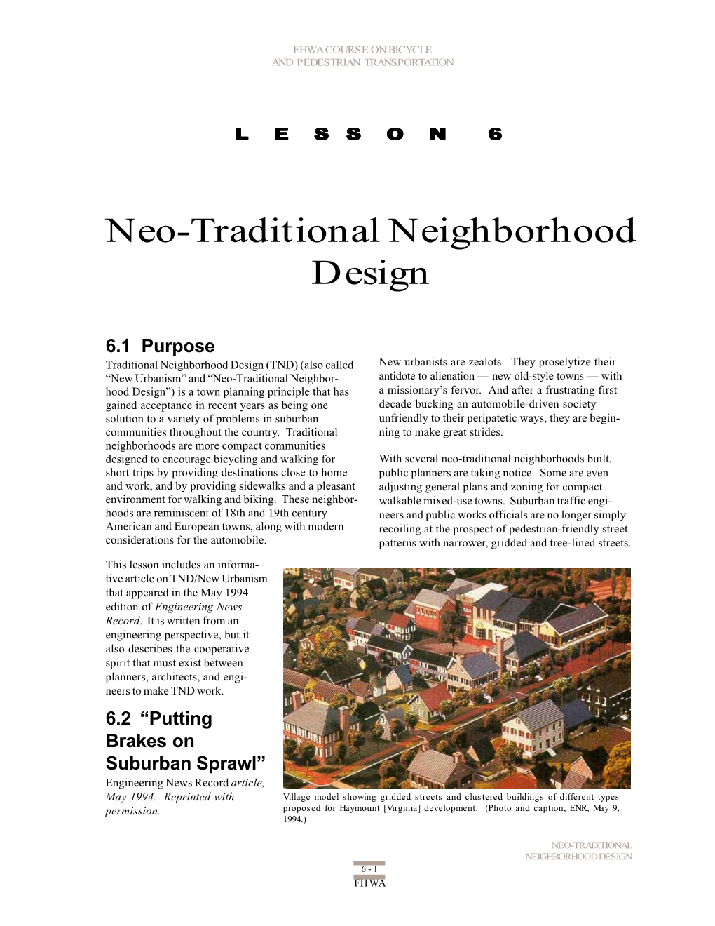 Neo-Traditional Neighborhood Design