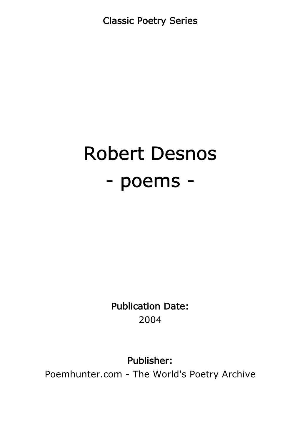 Robert Desnos - Poems