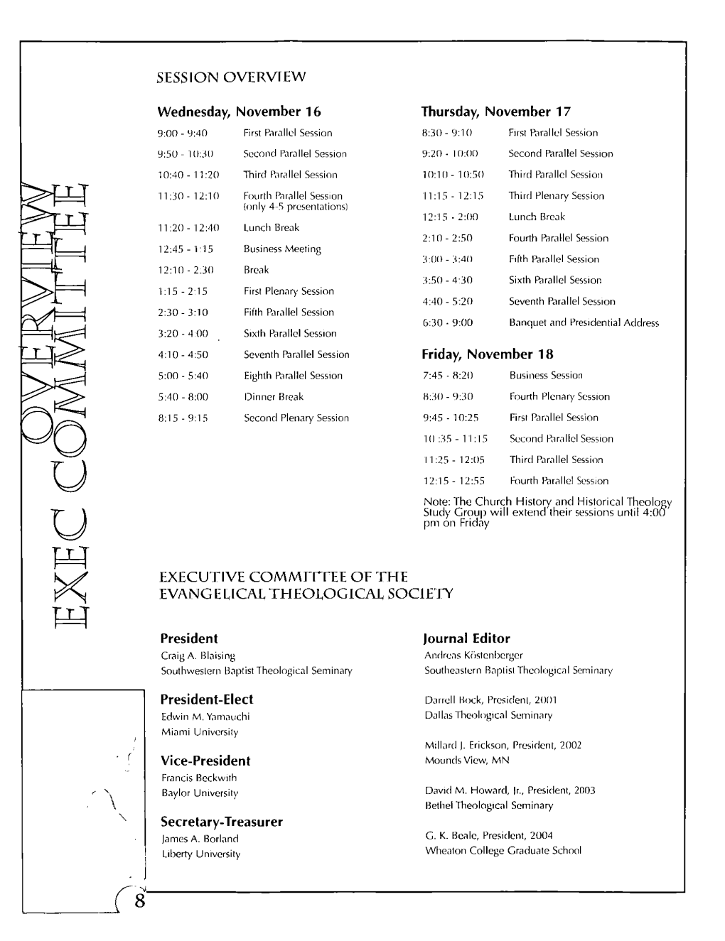 SESSION OVERVIEW Wednesday