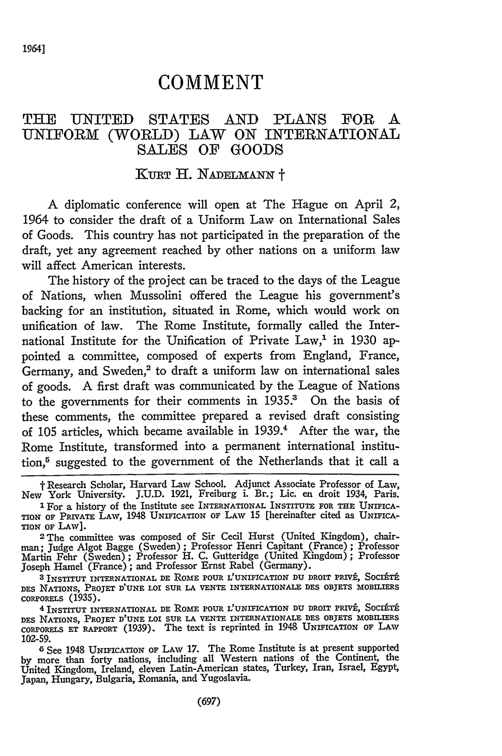 LAW on INTERNATIONAL SALES of GOODS Kumt H