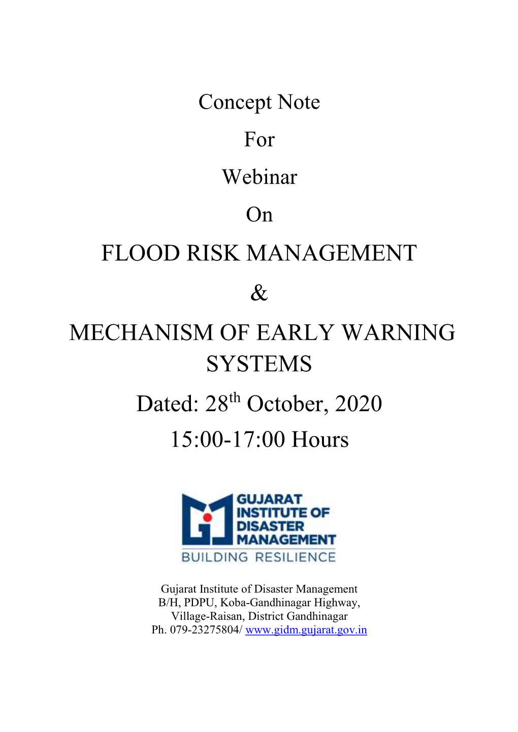 Flood Risk Management & Mechanism of Early