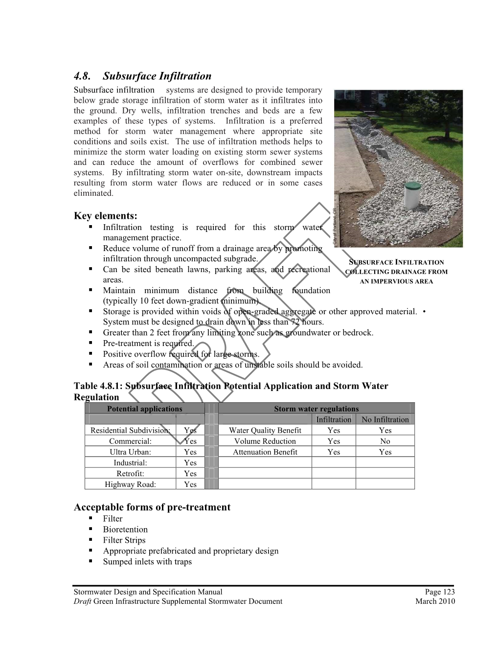 4.8 Subsurface Infiltration