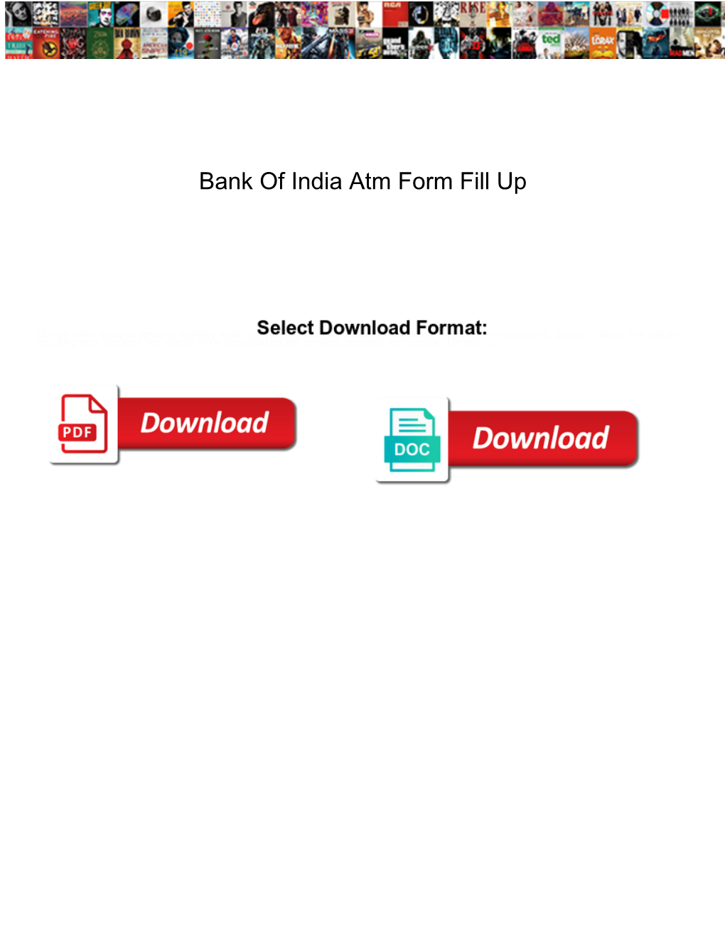 Bank of India Atm Form Fill Up