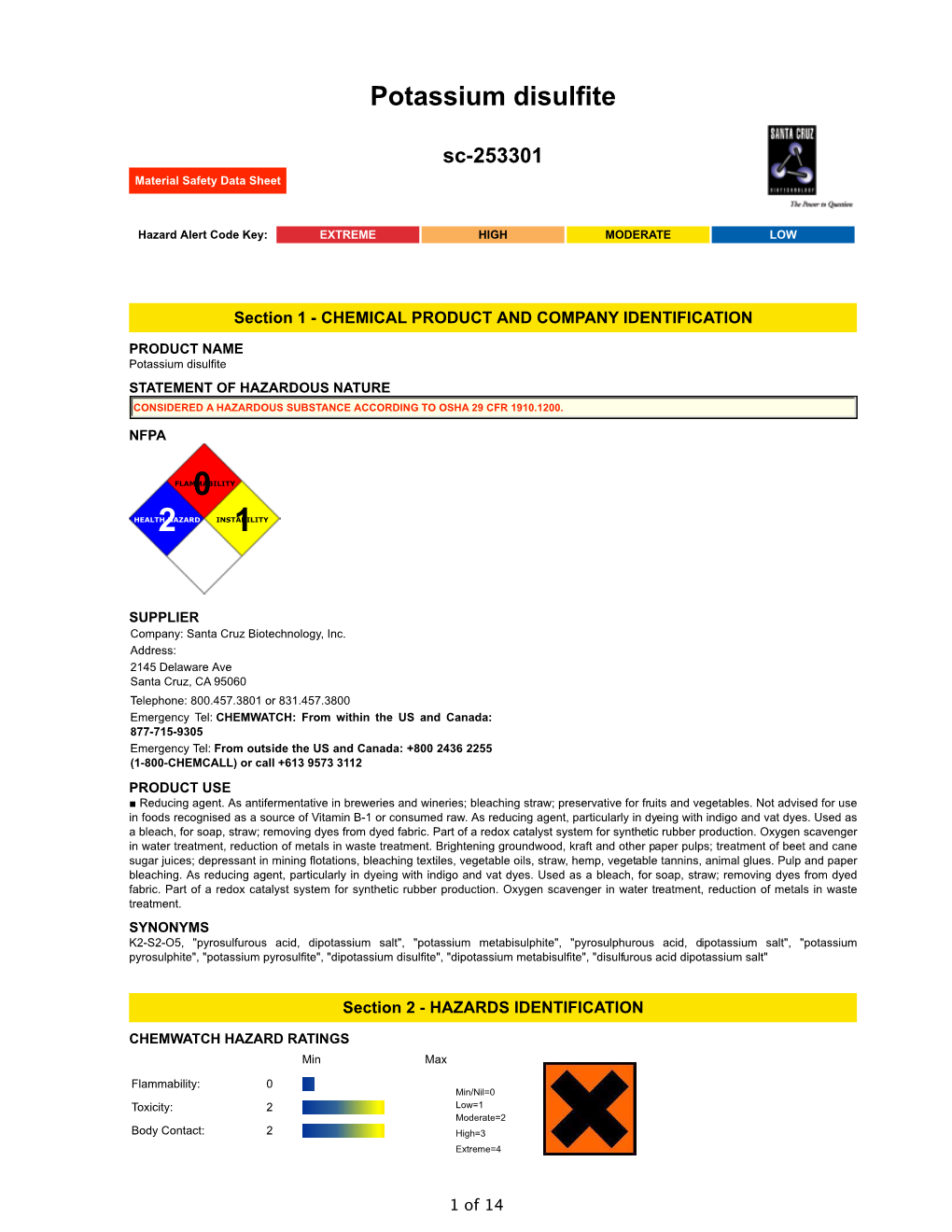 Potassium Disulfite