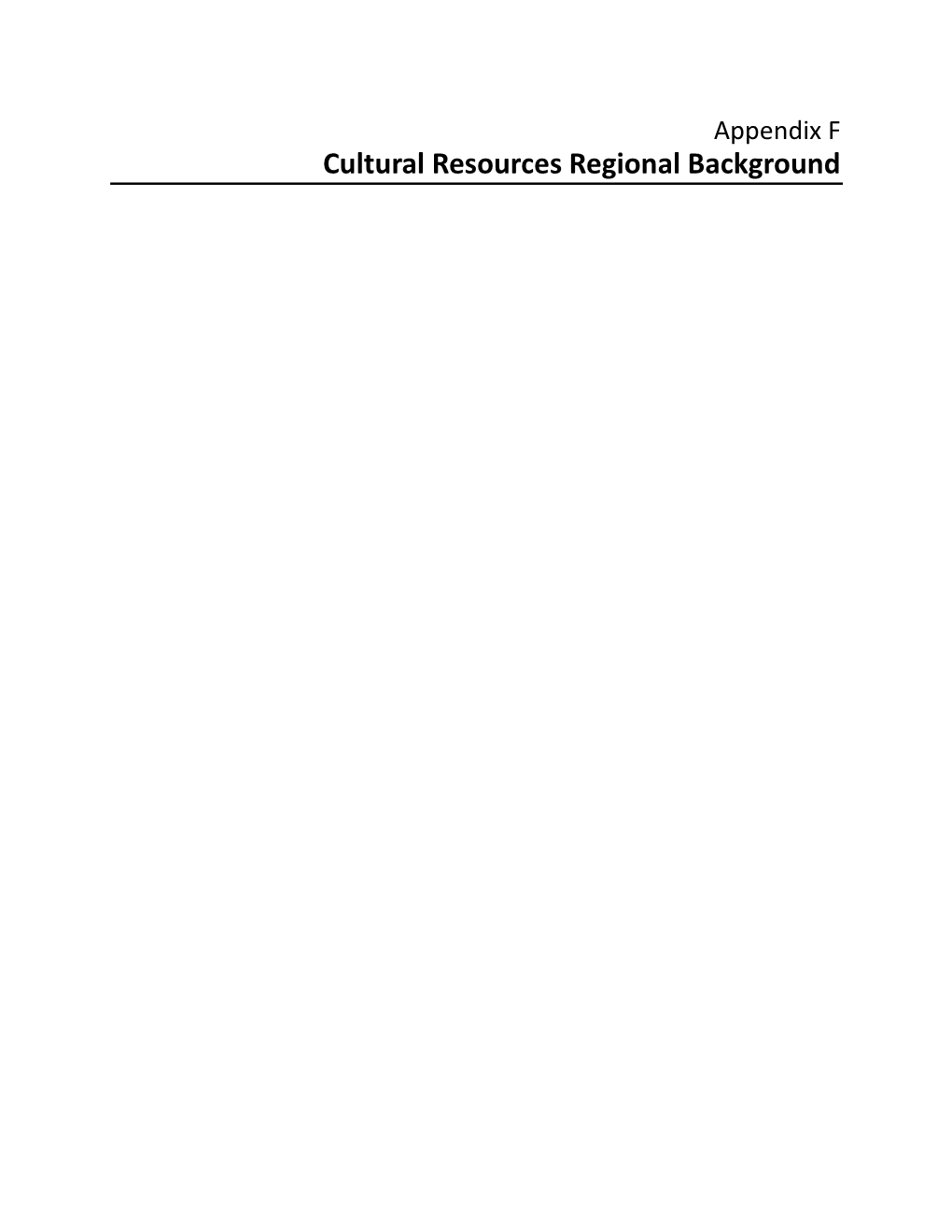 Cultural Resources Regional Background