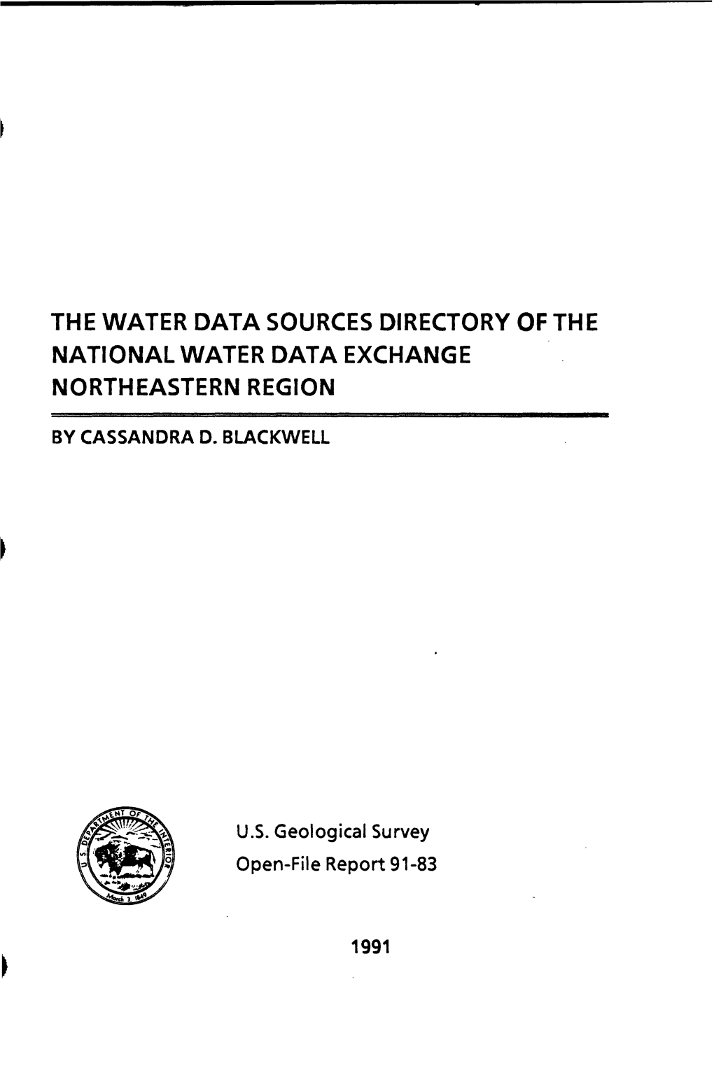 The Water Data Sources Directory of the National Water Data Exchange Northeastern Region