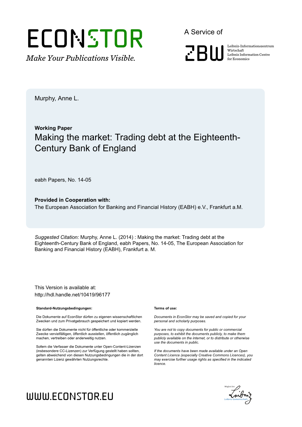 Making the Market: Trading Securities at the Bank of England During The