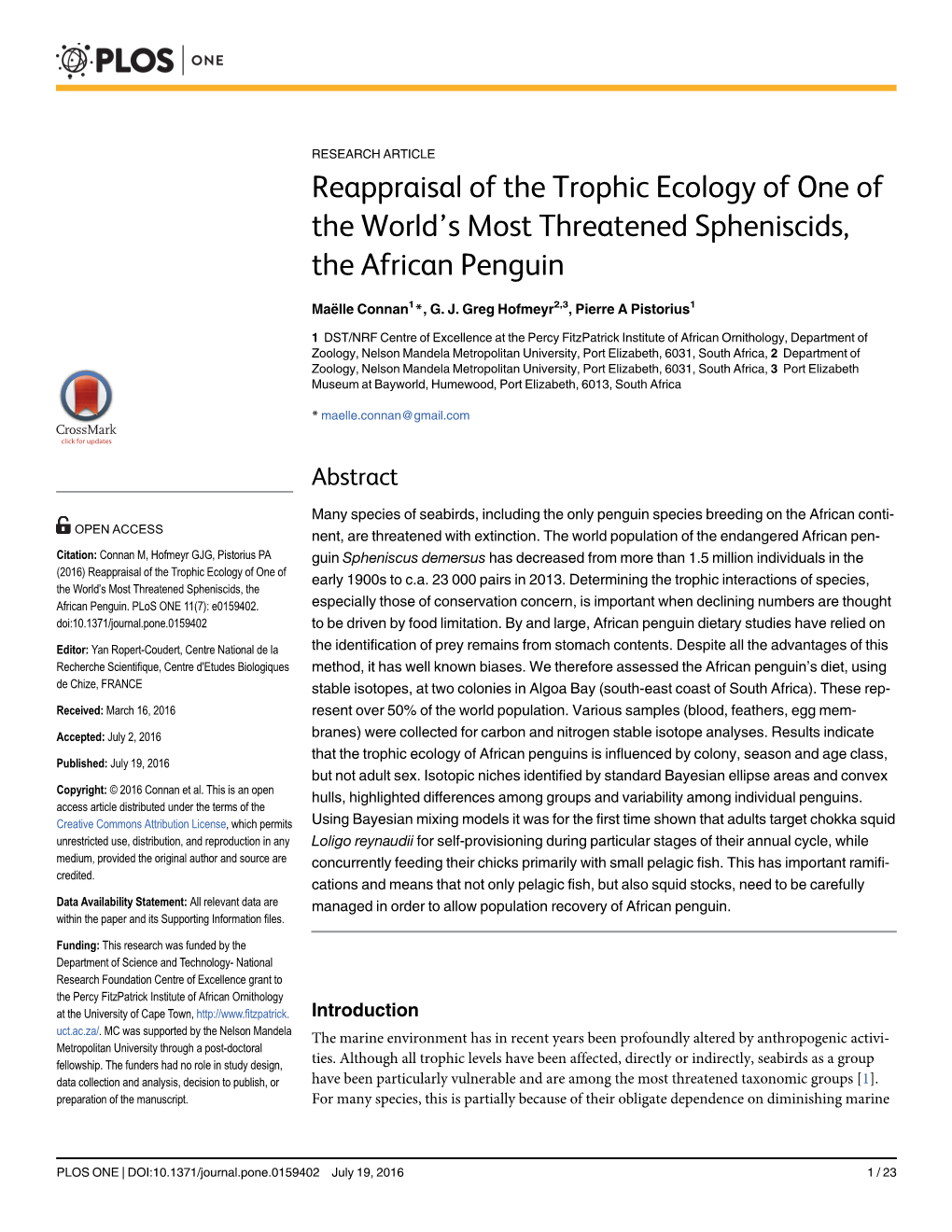Reappraisal of the Trophic Ecology of One of the World's Most Threatened