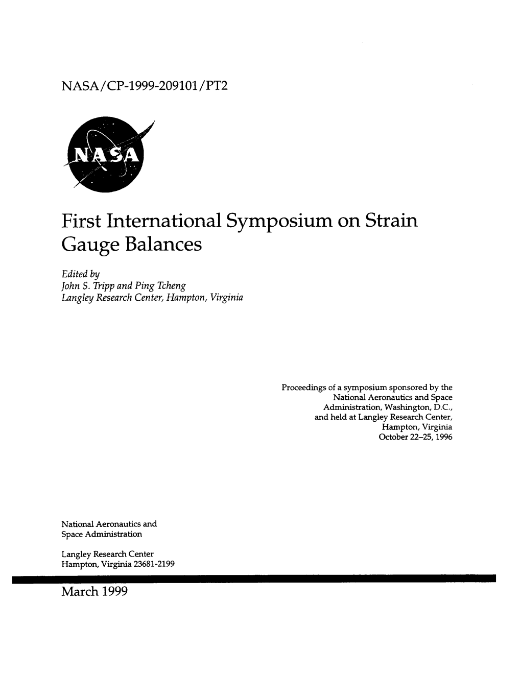 First International Symposium on Strain Gauge Balances