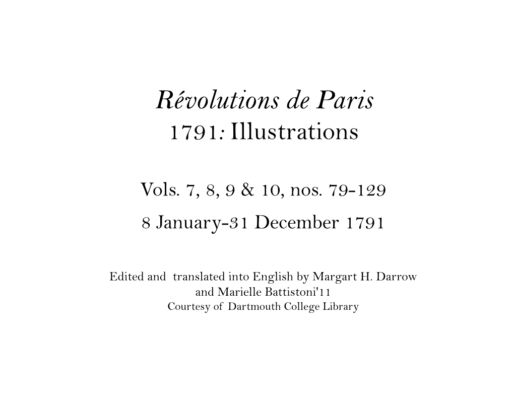 Révolutions De Paris 1791: Illustrations