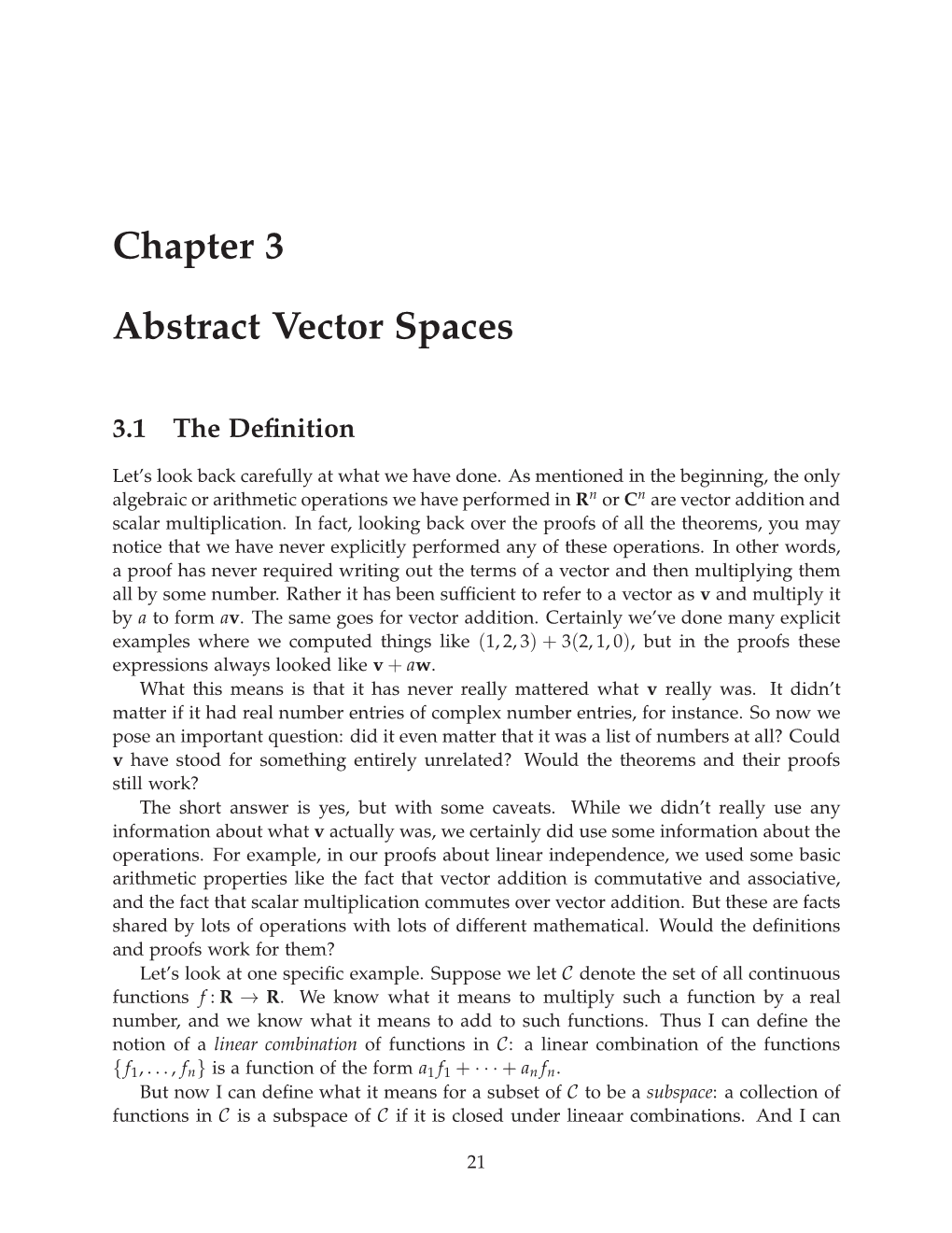 Chapter 3 Abstract Vector Spaces