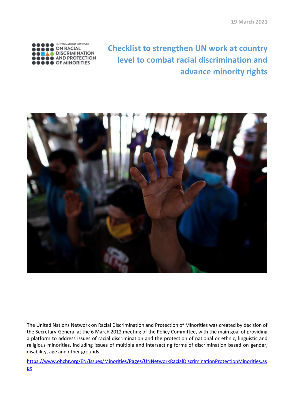 Checklist to Strengthen UN Work at Country Level to Combat Racial Discrimination and Advance Minority Rights