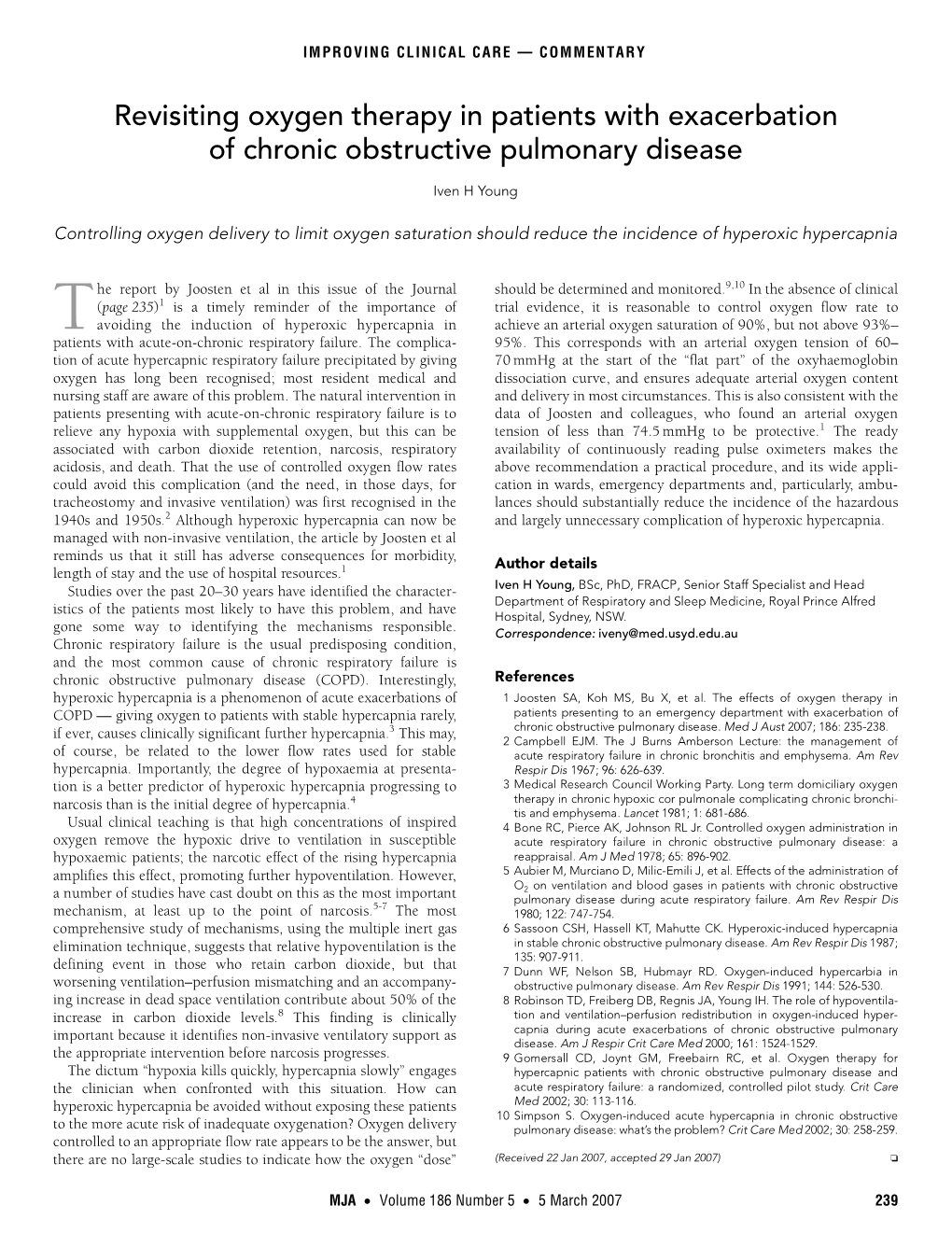 Revisiting Oxygen Therapy in Patients with Exacerbation of Chronic Obstructive Pulmonary Disease